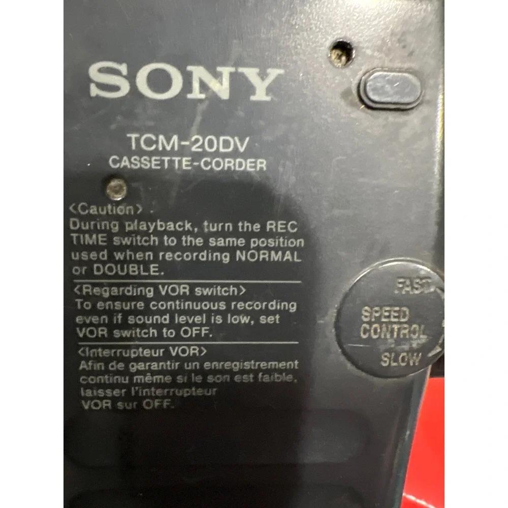 Sony TCM-20DV Cassette-Corder Portable Voice Recorder Silver Black VOR 2x REC